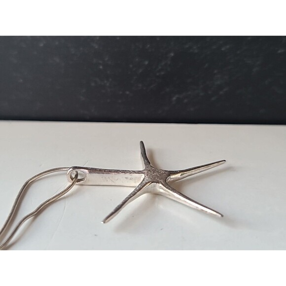 Italian 925 Sterling Silver Starfish Pendant Necklace Vintage, READ Description - Picture 3 of 10
